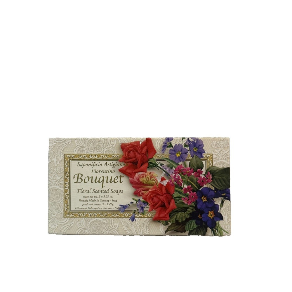 Saponificio Artigianale‎ Fiorentino bouquet FLORAL SCENTED Soap 5.29 oz X 3